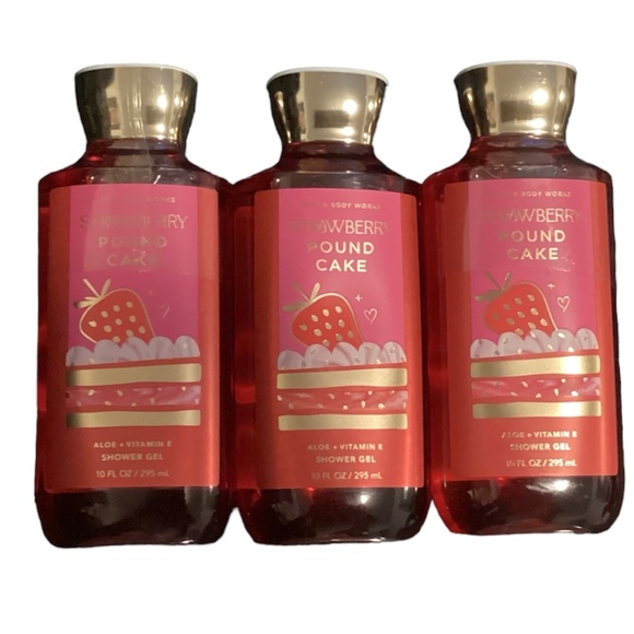 3 - Strawberry Pound Cake Shower Gel Body Wash 10 fl.oz. Bath & Body Works New